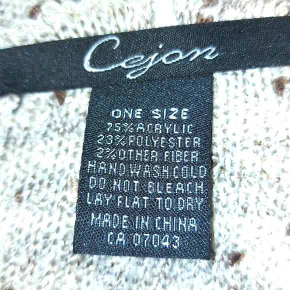 NWOT Cejon Cream & Brown Knitwear Shrug Wrap, One-size - Picture 9 of 10
